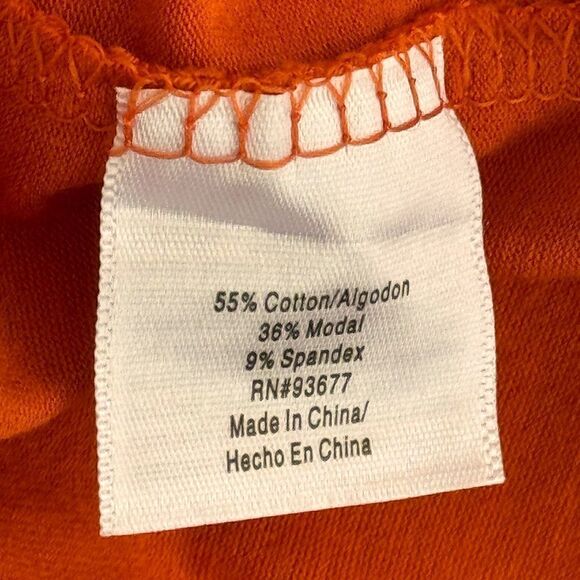 a.n.a Womens V Neck Short Sleeve T-Shirt Orange Sunset Size XL - Picture 9 of 9